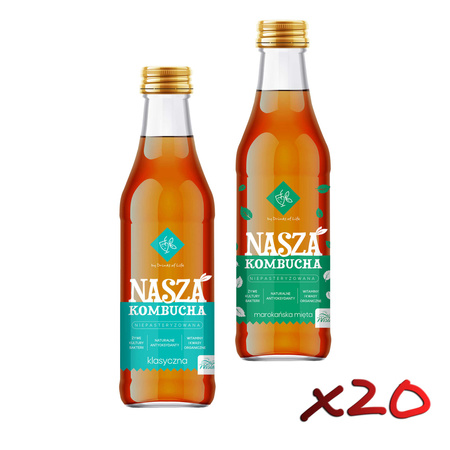 Nasza Kombucha Klasyczna  & Marokańska Mięta 250ml x20szt