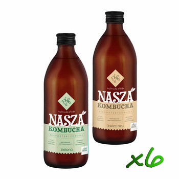 Nasza Kombucha 500ml x6szt - (ZIELONA + KWIAT BZU)