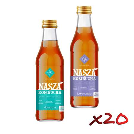 Nasza Kombucha Klasyczna  & Lawendowa 250ml x20szt