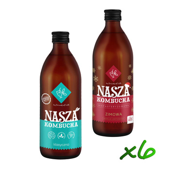 Nasza Kombucha 500ml x6szt (KLASYCZNA + ZIMOWA)