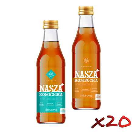 Nasza Kombucha Klasyczna & Imbirowa 250ml x20szt